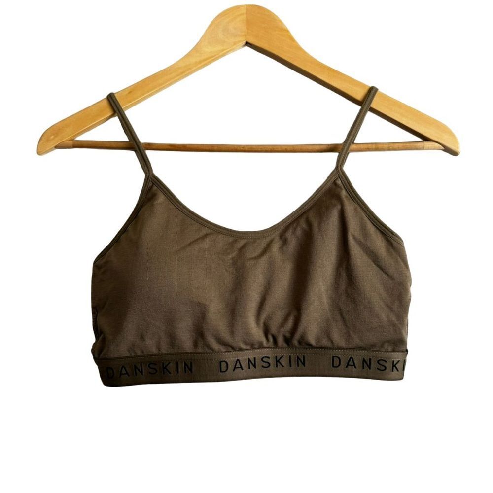 Danskin Women's Taupe Brown Green Lounge Bra‎ Bralette Size Large Intimates